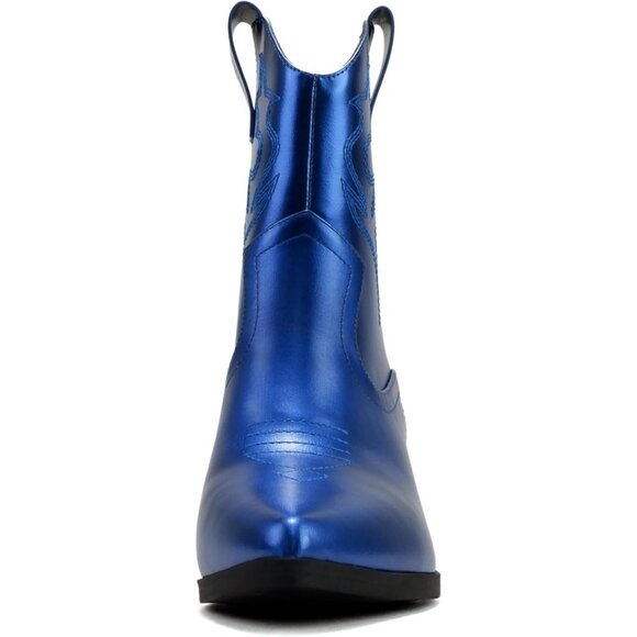 Blazing Ankle Boot bWomen Blue Pointe ToeLow Heel - Picture 4 of 6